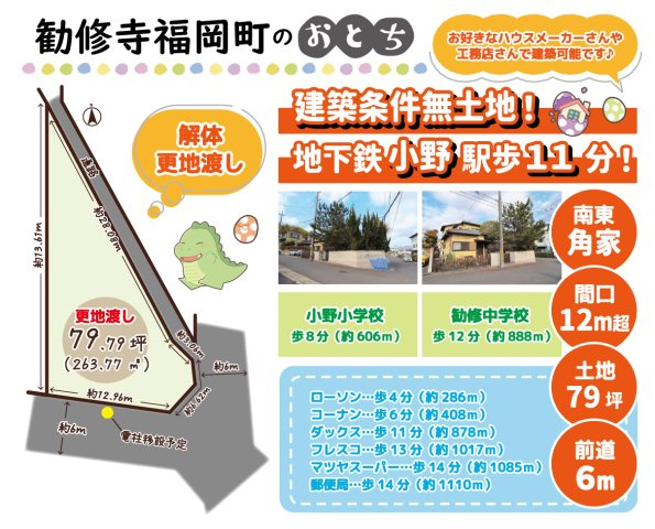 勧修寺福岡町の区画図