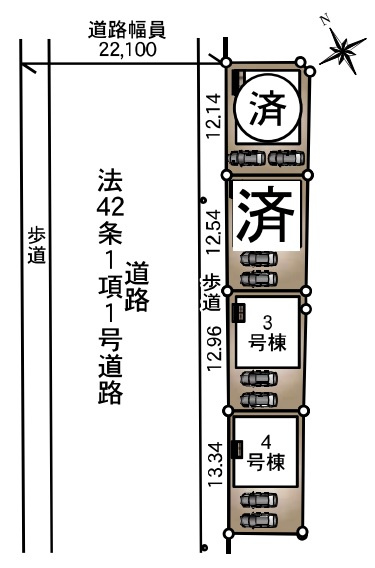 神戸市西区大沢1丁目の区画図