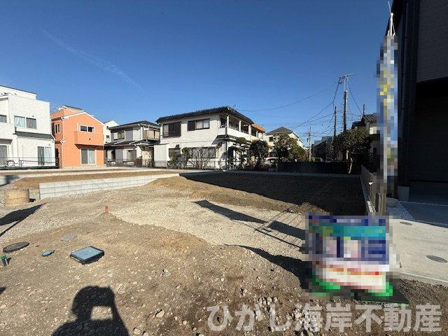 茅ヶ崎市美住町　新築戸建　全6棟の外観|2月21日撮影　建築前　現地外観