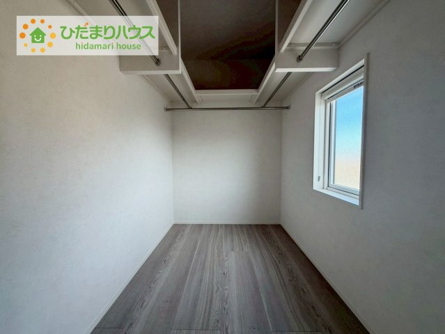 いわき市泉町タマタウン　新築戸建　1号棟の収納|大容量のクローゼット！ハンガーパイプ付き。
洋服をかけて収納すれば、「何を持っているか」忘れることもありません！