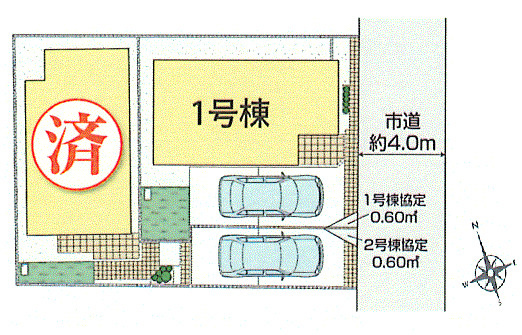 昭島市緑町3丁目　新築戸建全2棟の区画図