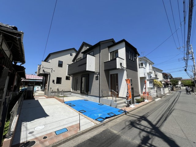 昭島市緑町3丁目　新築戸建全2棟の前面道路含む現地写真|陽当たり良好です☆