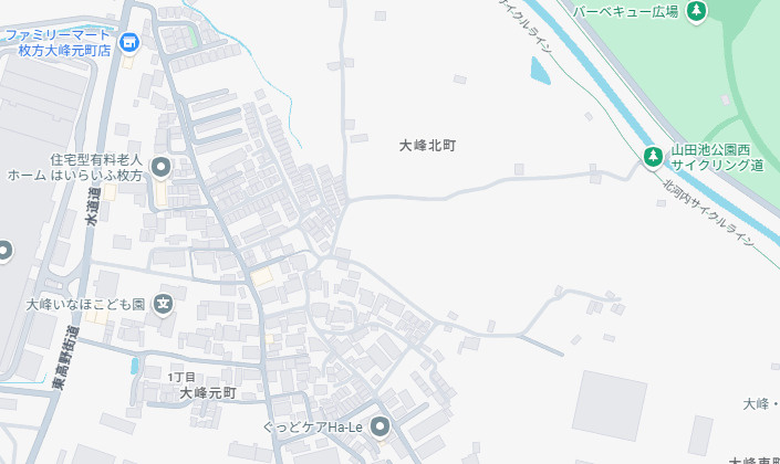 枚方市大峰元町　中古一戸建ての地図