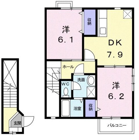 合志市幾久富のアパートの間取り