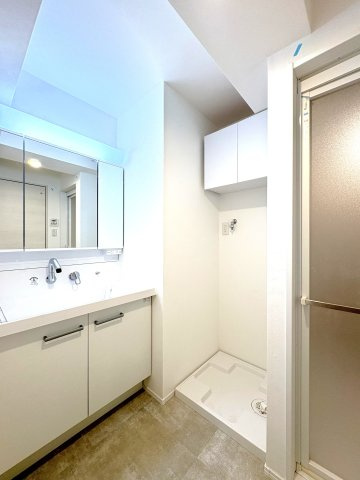 エクレール南越谷の独立洗面台|※施工例　洗面ボウルの掃除も簡単に。シャワーヘッド付き洗面台が、いつでも気持ちのいい空間を保ってくれます