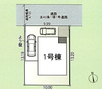 平塚市万田第8　新築戸建　全1棟1号棟の区画図