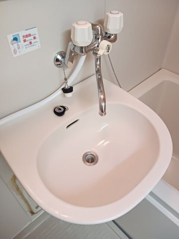 サニーフラッツＨＲの洗面所|ゆったりとスペースのある洗面所