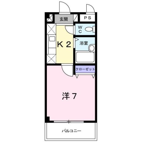 熊本市東区西原１丁目の賃貸マンションの間取り