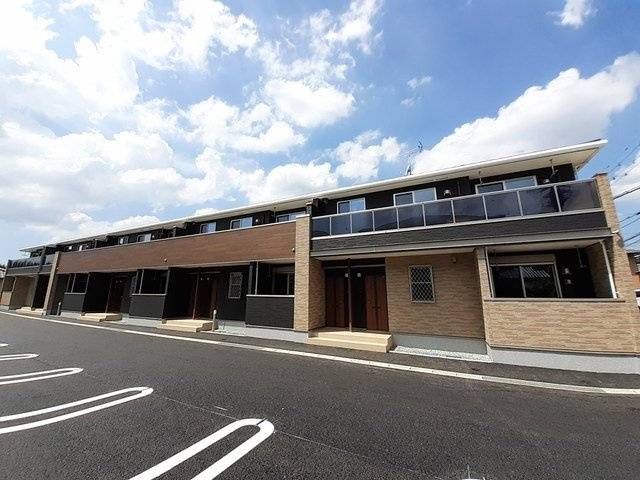 熊本市北区龍田１丁目のアパートの外観|外はこのようになっています