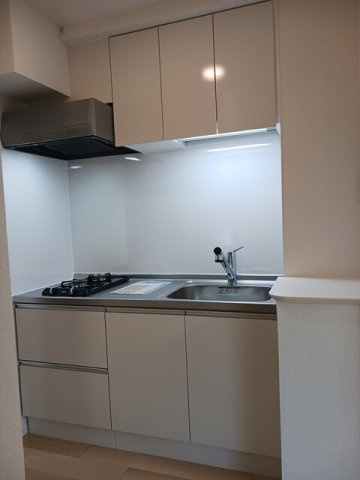 菊池郡菊陽町大字原水のアパートのキッチン|コンパクトなキッチンで掃除もラクラク