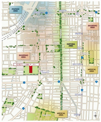 【地図】 | 杜の街グレース岡山 ザ・タワー | 「地図」