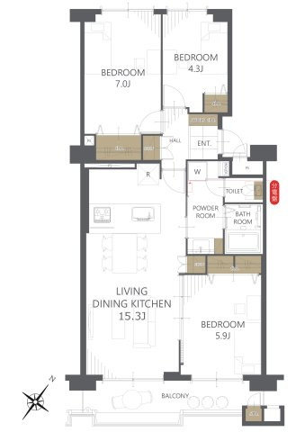 藤沢ビレジ３号棟の画像
