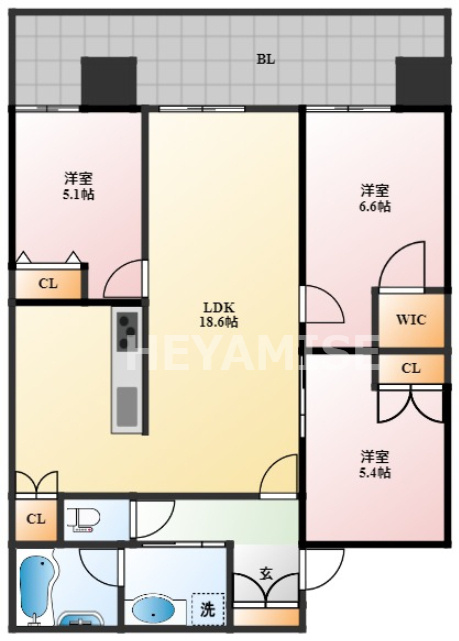 ライオンズタワー新大工町の間取り