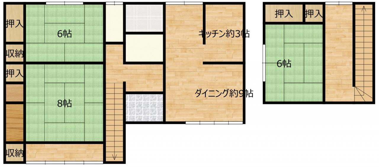 東坂元3丁目　中古戸建ての間取り