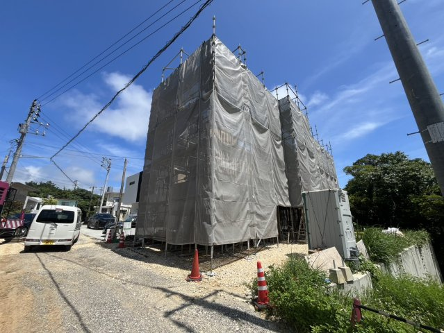 読谷村座喜味　新築共同住宅の外観|建築状況進捗（5月25日時点）