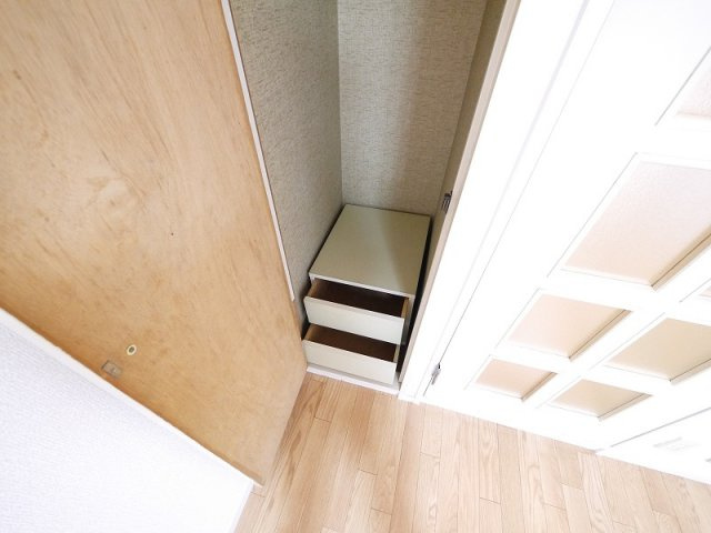 メゾンアンテルナ奈良の収納|収納スペースの中の棚です