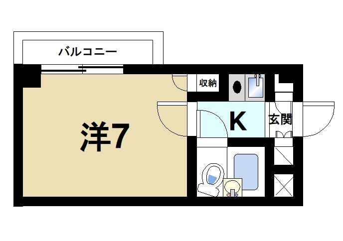 メゾンアンテルナ奈良の間取り|一人暮らしの方にオススメの間取りです