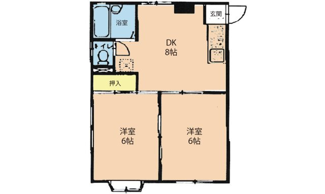 広島市南区向洋新町1丁目　アパートの間取り