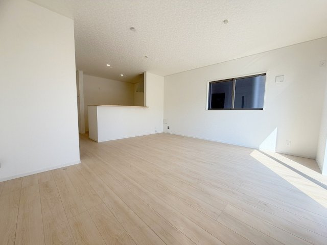 三郷市早稲田6丁目　新築戸建　全4棟　2号棟の居間・リビング|ソファやダイニングセットを置いてもゆとりのある16.7帖のリビング