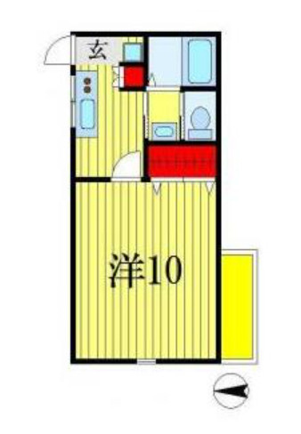 鶴沢コーポＣ号棟の間取り|※反転タイプ