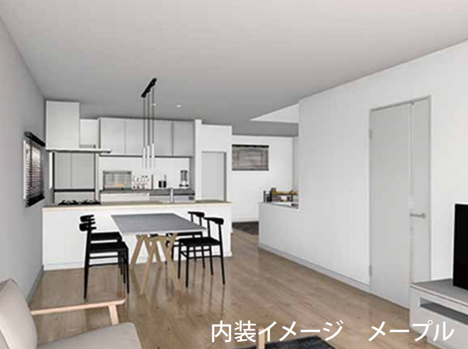 水戸市河和田２期　新築戸建　のキッチン|(1号棟)同仕様・同形状写真