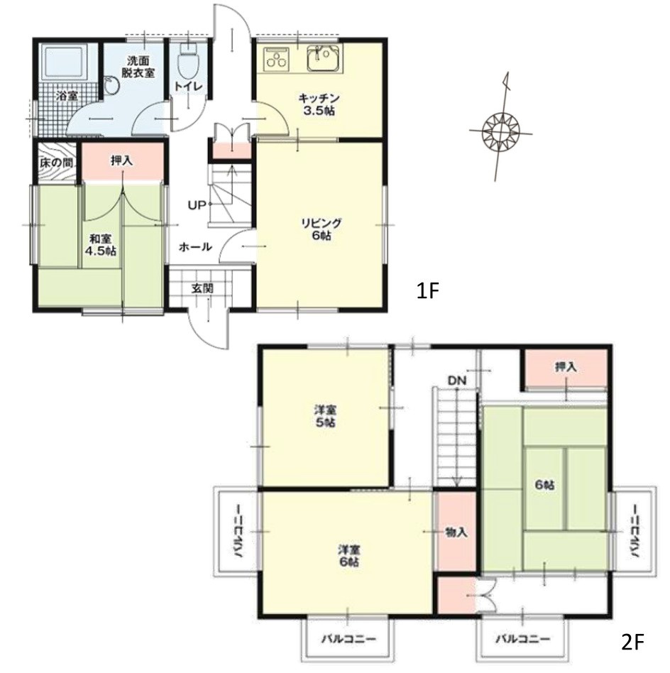 【中古戸建】伊勢崎市馬見塚町1期の間取り|■間取り図｜敷地面積：213.90（約64.70坪）　建物面積：83.90（約25.37坪）
