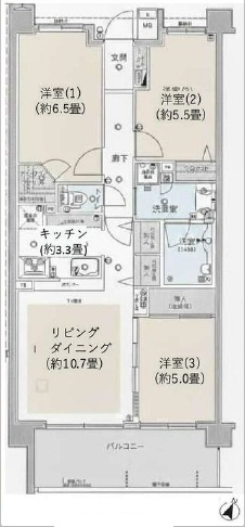 【間取り】 | レーベンハイム若葉ブライトマークス | ３LDK