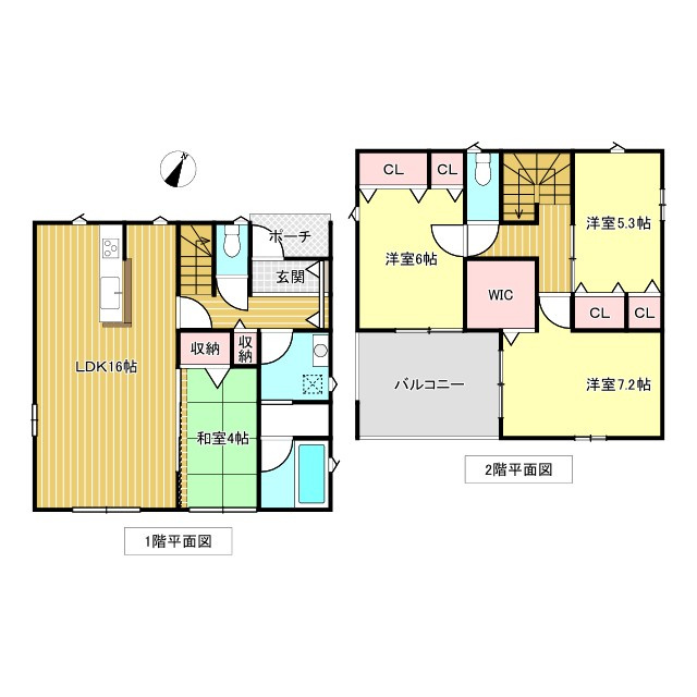 【2号棟】富里市七栄　第34　全７棟の間取り
