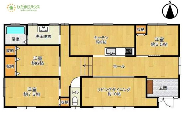 【間取り】 | 筑西市梶内　中古戸建 | 全居室洋室！ゆとりのある3LDK☆