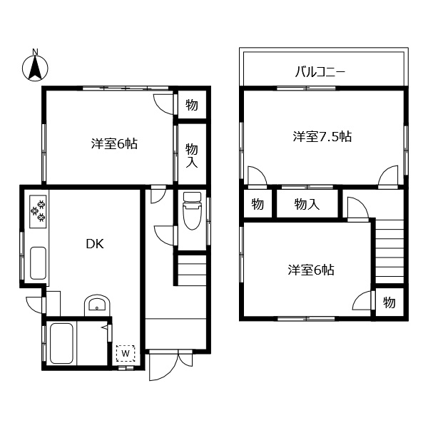 徳島市住吉４丁目の一戸建ての間取り