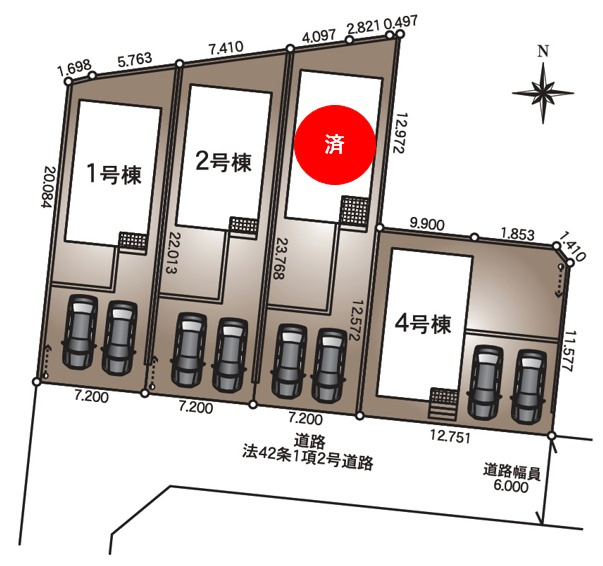 Ⅱ期の区画図|Ⅱ期
全棟配置図