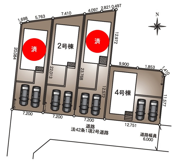 Ⅱ期の区画図|Ⅱ期
全棟配置図
