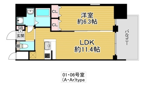 大阪市城東区今福南３丁目の賃貸マンションの間取り