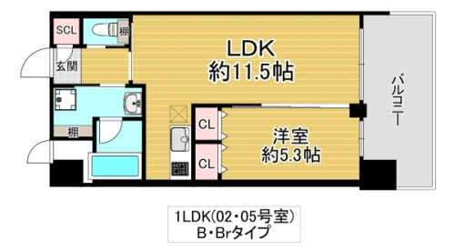 大阪市城東区今福南３丁目の賃貸マンションの間取り