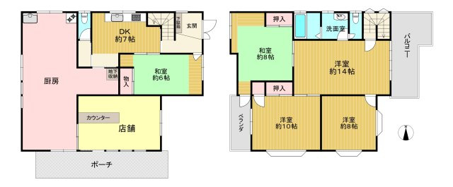 深谷市東大沼戸建の間取り|店舗部分+DK+5室となっております。
2階は各部屋が広々としており、多人数での使用や、持物の多い方にお勧めです。