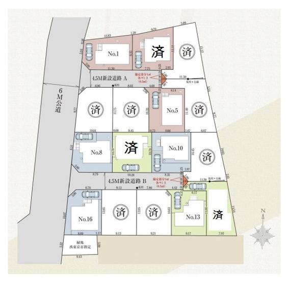 【区画図】 | 西東京市南町６丁目　新築戸建て　５号棟 | 田無駅より徒歩10分の好立地に全16棟の新しい街が誕生！