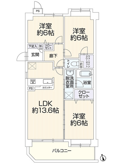 【間取り】 | ライオンズマンション小手指第2