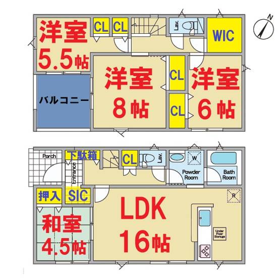 【間取り】 | 神栖市知手5号棟 | 即日のご見学も可能です。お気軽に0476-37-3888までお問合せ下さい。