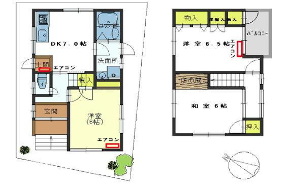 篠原本町1丁目貸家の間取り