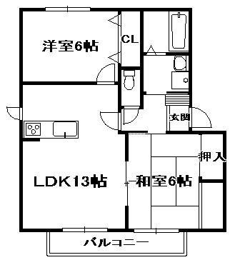 【間取り】 | シャトーコエモンＡ棟 | シャトーコエモン