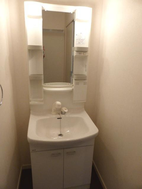 ルーチェ善道寺　B棟の洗面所|ゆったりとスペースのある洗面所