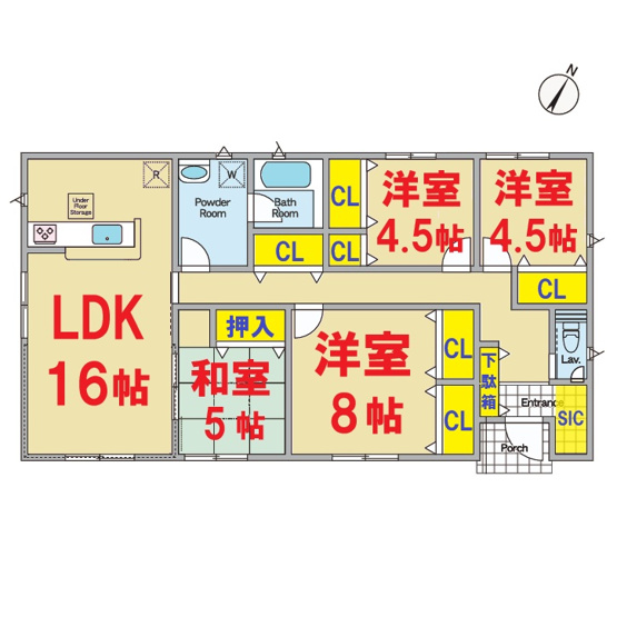 【間取り】 | 神栖市知手6号棟 | 即日のご見学も可能です。お気軽に0476-37-3888までお問合せ下さい。