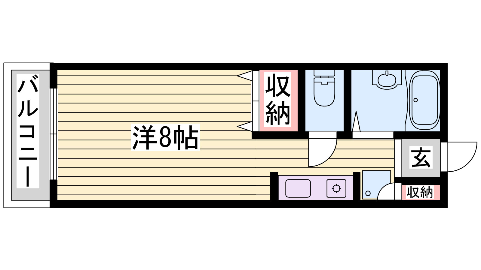 姫路市西今宿８丁目のハイツの間取り