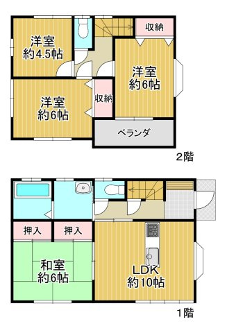 －三丁目不動産-寄居町桜沢　中古戸建の間取り