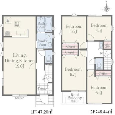 上益城郡益城町大字広崎の一戸建ての間取り