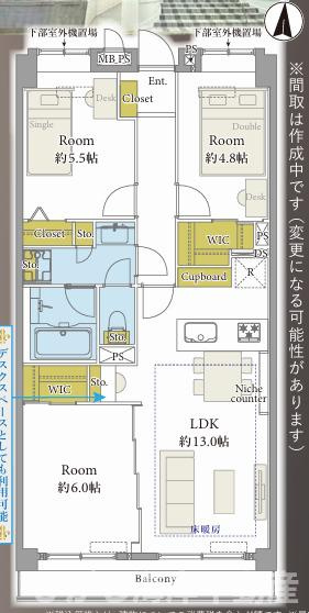 ライオンズマンション湘南辻堂第2の間取り|南向き　３LDK