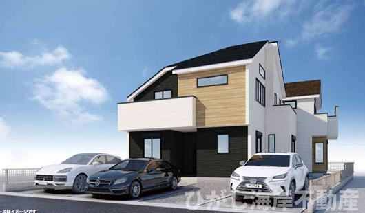 藤沢市羽鳥5丁目　新築戸建　全２棟の外観パース|イメージパスですので実際のものと多少異なります　
