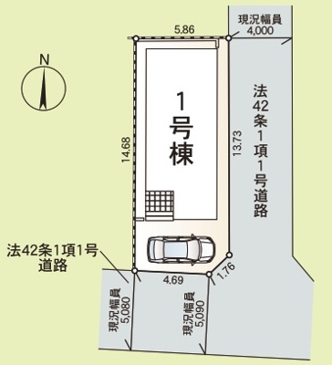 【区画図】 | 飯田グループ販売戸数全国7位の現地販売会社です【さいたま市桜区道場１-８-１８付近】 | 区画図　全１棟。