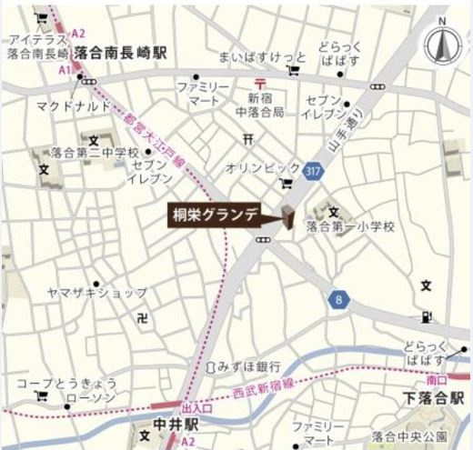 桐栄グランデの地図