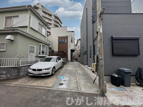 藤沢市片瀬４丁目　新築戸建　の前面道路含む現地写真|現地外観